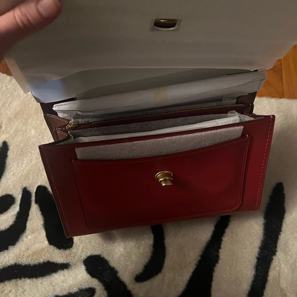 NWT Coach Parker Colorblock Purse w/ Chain Strap in Burgundy/Red Apple Multi 🍎 - Picture 7 of 9
